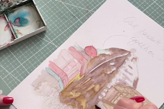 illustrate your favorite travel memory in watercolor on a5