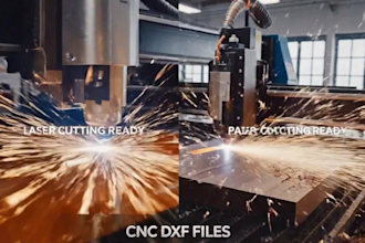 design cnc dxf files for laser cutting, plasma and wood router projects