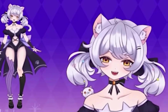 create 3d vtuber model vrchat furry avatar vtuber rigging warudo vroid vseeface