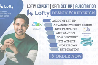 design lofty website CRM, custom website design, CRM integration and development
