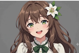 design pngtuber model, pngtuber live2d avatar in anime style and vtuber assets