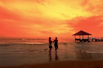 create a cinematic romantic travel couple
