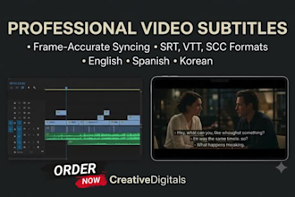 provide professional video subtitling and captions in srt vtt