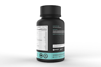 design premium supplement label and bottle packaging with 3d mockup