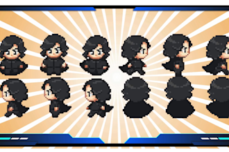 create custom rpg character sprites with walk cycles and retro pokémon style