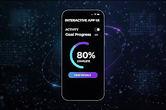 create interactive rive lottie animation video for website app UI landing page