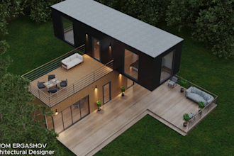 modern villa exterior rendering