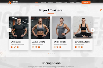 design a modern gym website, fitness website, or personal trainer website