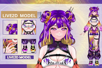 design and rig live 2d vtuber model 2dvtuber model vtuber commission 2d anime