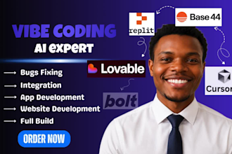 base44 replit ai website mobile app development vibe coding bugs fixing expert