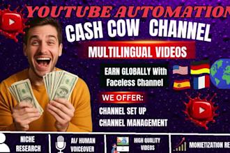 setup spanish youtube automation cashcow channel and create cashcow videos
