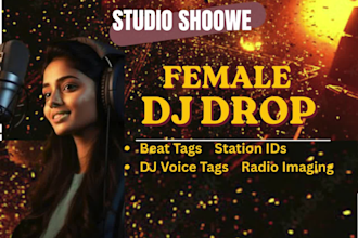 female dj drop radio sweepers podcast intros hype voice tags