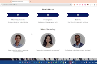 build a clean responsive HTML landing page