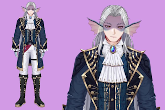 draw rig male vtuber model live2d model anime vtuber commission for vtube studio
