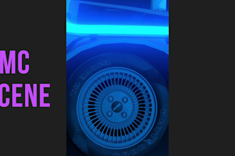 create a retro 3d delorean your logo