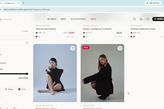 build a custom react e commerce website with tailwind css and admin dashboard