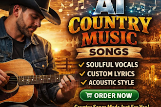 create ai music, ai country music, and lyric video for your track
