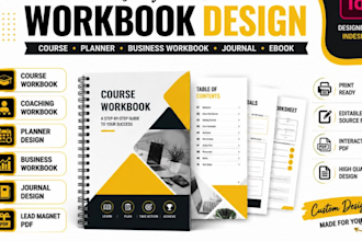design course workbook, book workbook create planner do small business workbook
