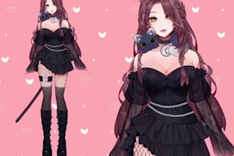 design vtuber lived2d rig vtuber model streaming avatar vr chart avatar live 2d