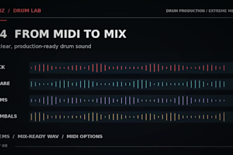 program or record professional extreme metal drums