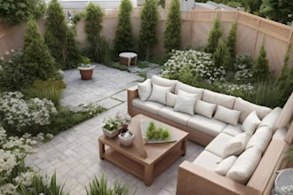 design urban backyard frontyard garden 3d landscape rendering
