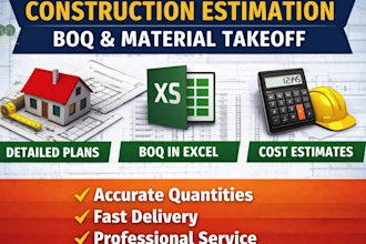 do material take off, quantity take off and cost estimation