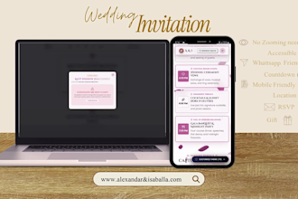design a premium interactive wedding invitation website with rsvp