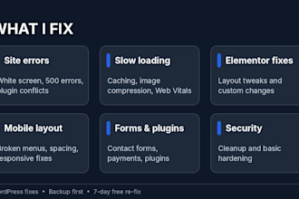 fix wordpress errors, customize your site, and speed it up