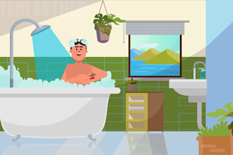 create 2d flat animated explainer video
