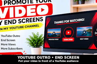 create a youtube outro, end screen, like and subscribe animation