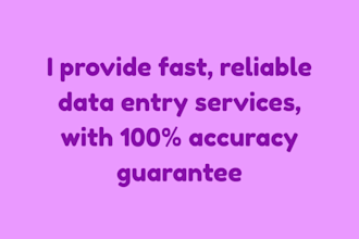 provide data entry services