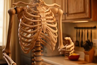 create a viral ai skeleton shot video or spooky skeleton animation
