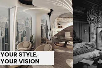 design and render your office or café interior in 3d