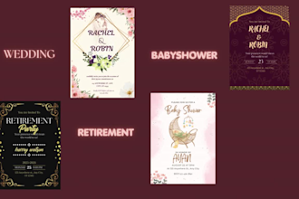 design all types premium, modern wedding, party invites and promotional posters