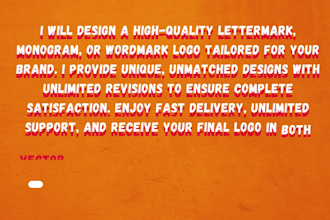 design a monogram lettermark wordmark logo for you