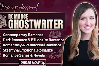 be ghostwriter, editor for any romance, dark romance, romantasy stories, books