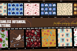 illustrate a seamless botanical pattern for fabric, packaging or brand