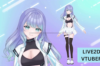 design pro vtuber character in live2d, rig, for vtuber model and vtuber studio