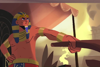 cartoon animated game trailers and storybook transitions to animations