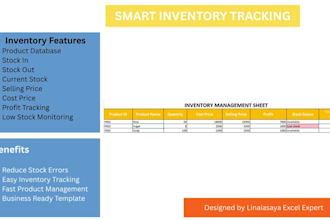 create an excel inventory, stock and sales management dashboard