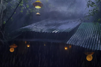 create meditation rain video with natural sound