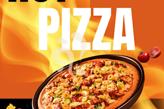 design professional pizza logo and poster