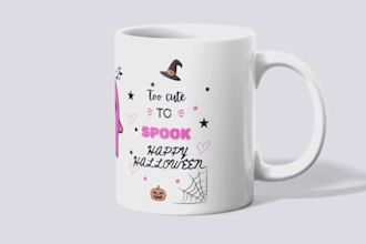 design halloween mug wraps sublimation 3d mockup design for etsy shops