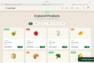 create full stack online grocery store