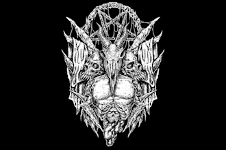 create a brutal dark art illustration for your metal band
