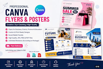 design professional canva flyers and posters