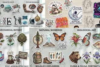 design custom stickers, vector stickers and badge logo