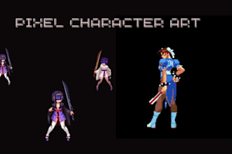 drawcustom pixel character rpg sprites and pixel art animation