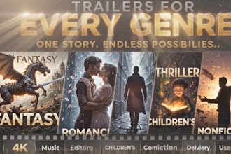 create cinematic book trailer, book teaser, children book and book promo video