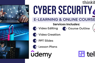 do technical online course writing on cybersecurity, presentation and workbook